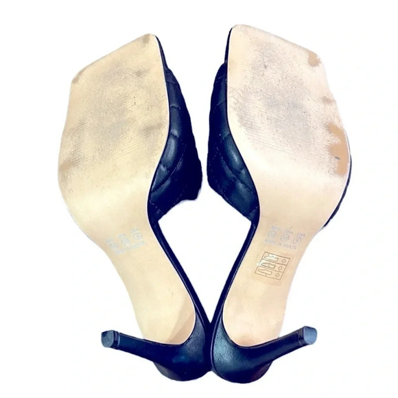 Idore Quilted Square Toe Stiletto Heel Black Size 9 - Picture 8 of 10